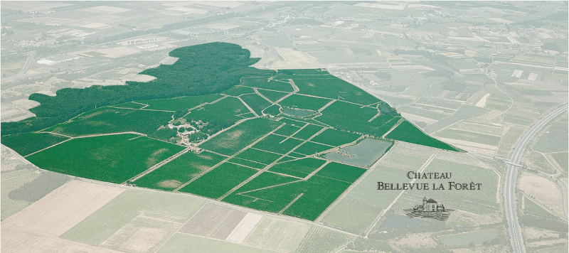 Vue aérienne de Bellevue La Foret