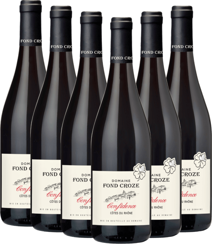 Cuvée Confidence Rouge Côtes du Rhône AOP - Domaine Fond Croze - 6x paquet de vin d'avantage